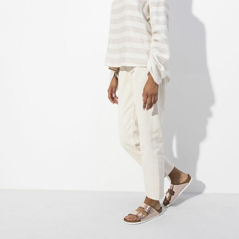 Birkenstock Soft Footbed Lær Arizona Dame Gull | NO 9RVD
